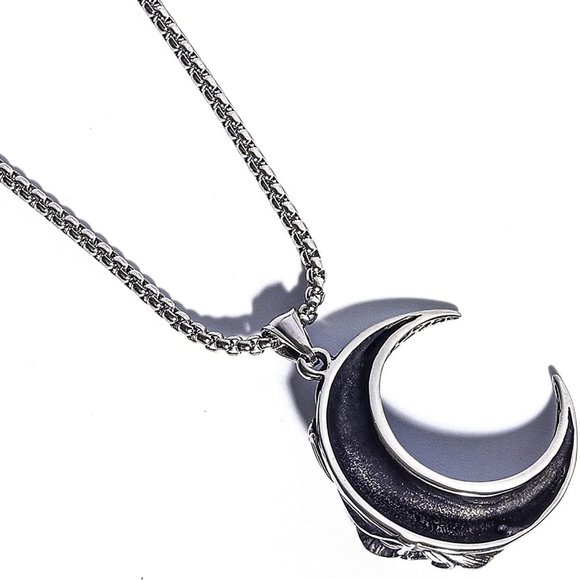🆕Crescent Moon Rose Gothic Necklace - Picture 4 of 6